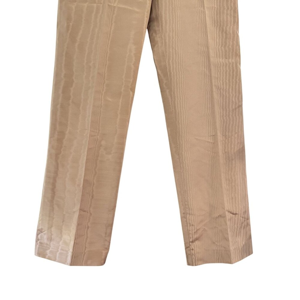 The Row Womens Beige Silk-Blend Straight Leg Trousers Minimalist Luxury Pants - Picture 3 of 9